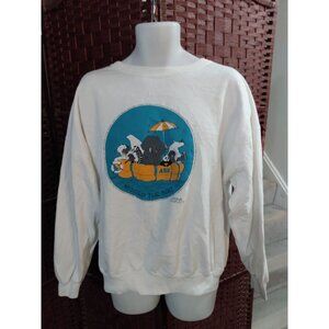 Vintage 90s Save Our Planet Species Sweatshirt Animals Noah's Ark Parody XL